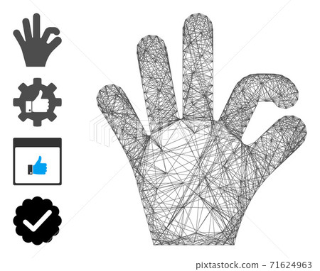 Network OK Gesture Vector Mesh 71624963