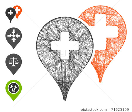 Linear Medical Map Markers Vector Mesh 71625109