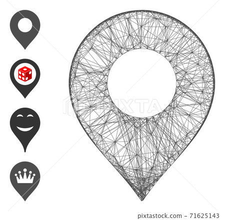 Hatched Map Marker Vector Mesh 71625143