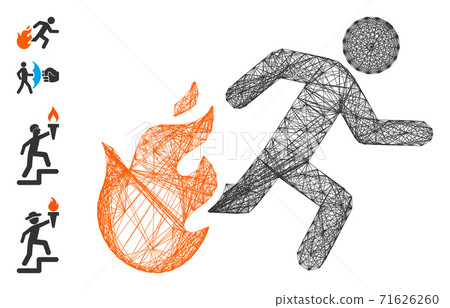 Linear Fired Running Man Vector Mesh Linear Fired Running Man Vector Mesh 71626260