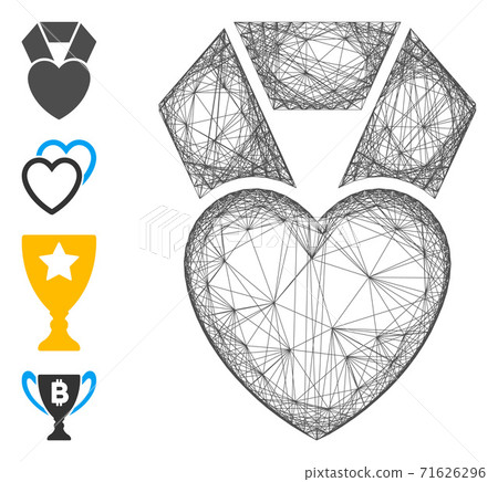 Network Favorite Heart Award Vector Mesh 71626296
