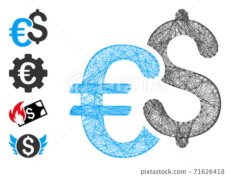 Linear Euro and Dollar Currency Vector Mesh 71626418
