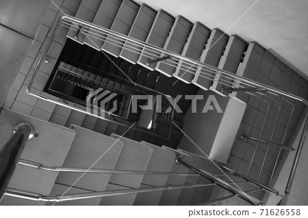 Tiled staircase in modern building 71626558