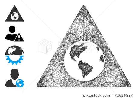 Network Earth Warning Vector Mesh 71626887