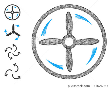 Hatched Drone Screw Rotation Vector Mesh - Stock Illustration [71626964 ...