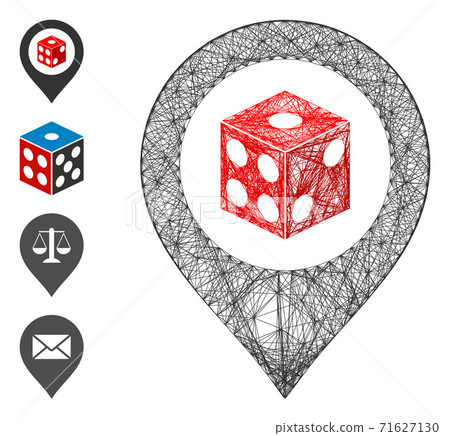 Hatched Dice Map Pointer Vector Mesh 71627130