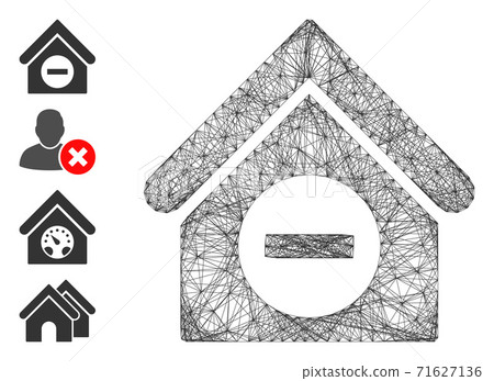 Hatched Deduct Building Vector Mesh 71627136