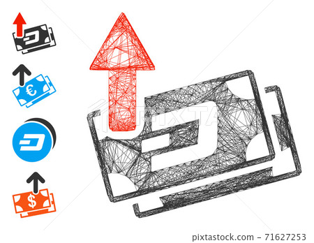 Hatched Dash Banknotes Cashout Vector Mesh 71627253