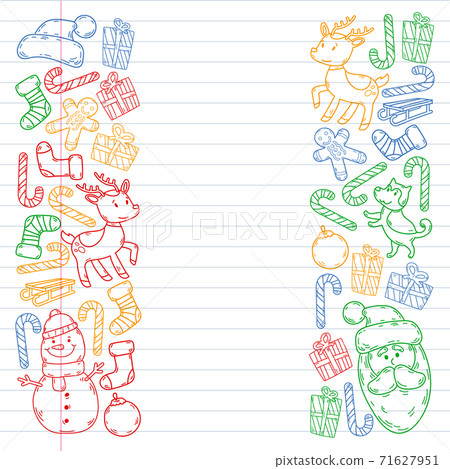 Christmas winter vector background with children. Kids vacation and sport. Christmas winter vector background with children. Kids vacation and sport. 71627951