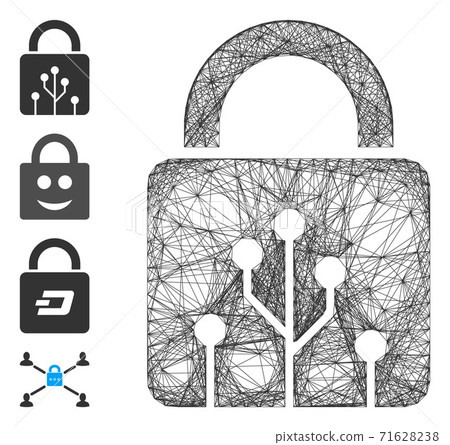 Linear Circuit Lock Vector Mesh Linear Circuit Lock Vector Mesh 71628238