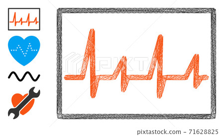 Linear Cardiogram Vector Mesh 71628825