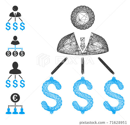 Hatched Businessman Expenses Vector Mesh Hatched Businessman Expenses Vector Mesh 71628951