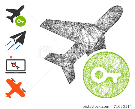 Network Airplane Key Vector Mesh - Stock Illustration [71630114] - PIXTA