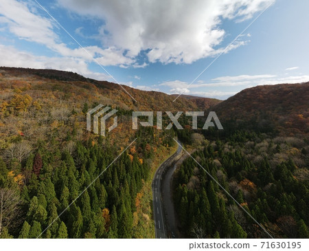 Aerial view Sky and road Aerial view Sky and road 71630195
