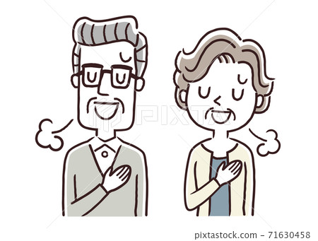 Vector Illustration Material: Reassuring senior men and women, couples 71630458