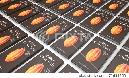 Chocolate bar, bitter chocolate, large amount, white background 71631563
