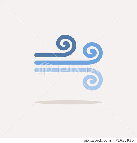 Wind. Color icon with shadow. Weather vector illustration 71633939