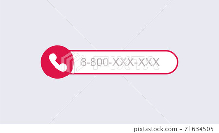 Phone call template. Mobile call with subscriber number modern digital user connection smartphone. 71634505