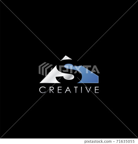 S Letter Negative Space Logo, Creative... - Stock Illustration ...