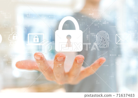 Internet network security concept with young man Internet network security concept with young man 71637483