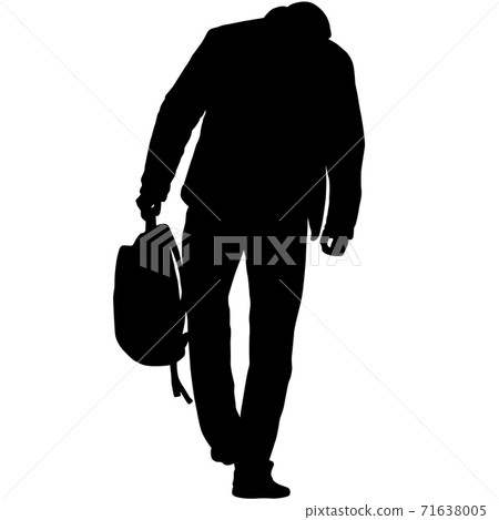 Silhouette of a walking man on a white background - Stock Illustration ...