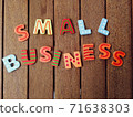 small business letters on wood background 71638303