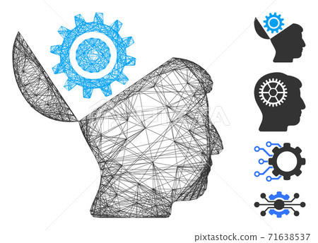 Linear Open Head Gear Vector Mesh Linear Open Head Gear Vector Mesh 71638537