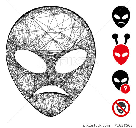 Net Sad Alien Head Vector Mesh 71638563