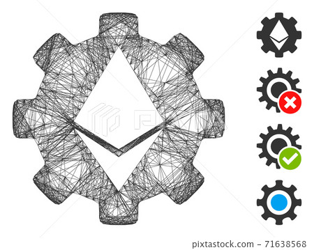 Net Ethereum Cog Wheel Vector Mesh 71638568
