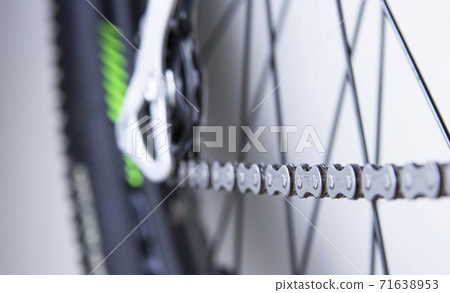 mountain bike chain close up, studio shot. Selective focus mountain bike chain close up, studio shot. Selective focus 71638953