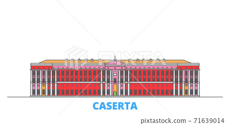 Italy, Caserta line cityscape, flat vector. Travel city landmark, oultine illustration, line world icons 71639014