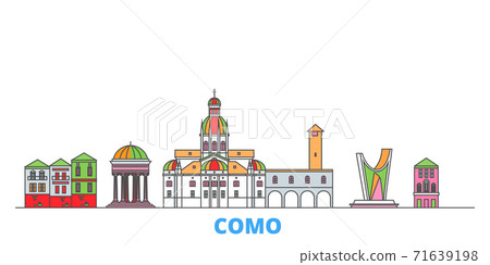 Italy, Como line cityscape, flat vector. Travel city landmark, oultine illustration, line world icons 71639198