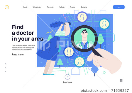 Find a doctor - medical insurance illustration 71639237