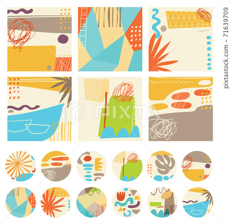 Various modern highlights and story icons for social media in nature colors 71639709