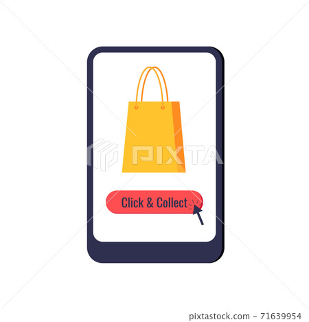 Click and collect online retail icon isolated on white background. 71639954