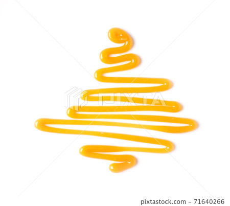 sweet caramel sauce isolated on white background, top view sweet caramel sauce isolated on white background, top view 71640266