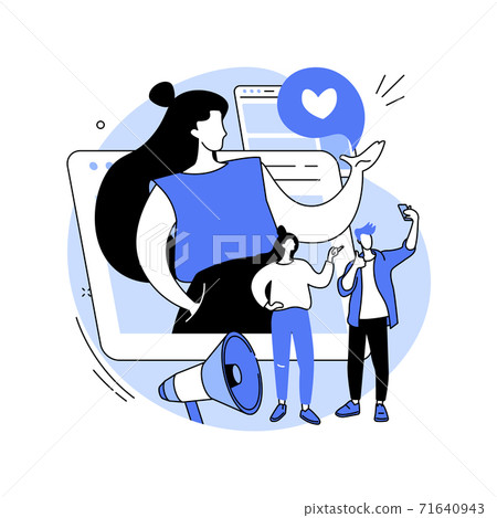 Virtual influencer abstract concept vector illustration. Virtual influencer abstract concept vector illustration. 71640943
