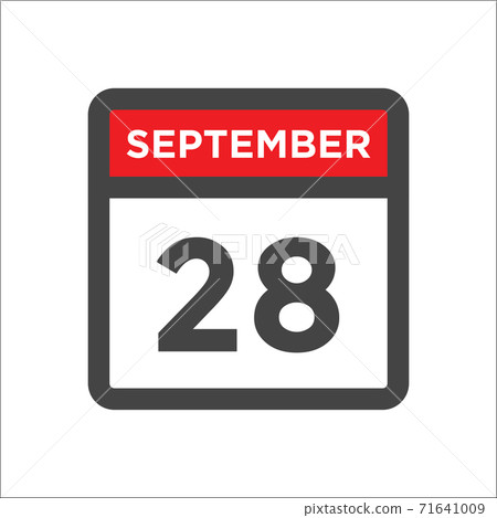 September 28 calendar icon with day and month September 28 calendar icon with day and month 71641009