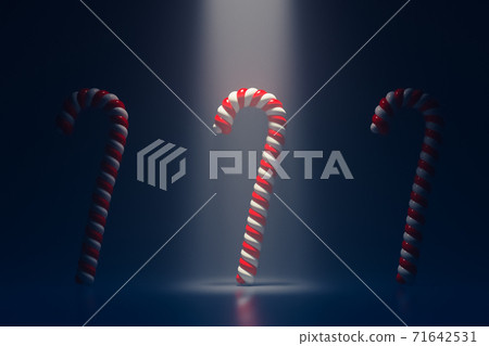 abstract candy canes on stage, floodlight illumination, 3d render abstract candy canes on stage, floodlight illumination, 3d render 71642531
