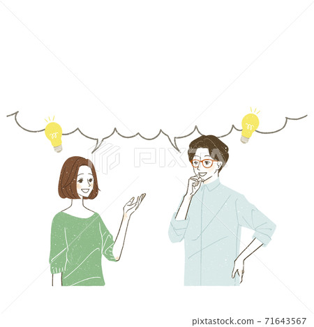 Men and women having a conversation Men and women having a conversation 71643567