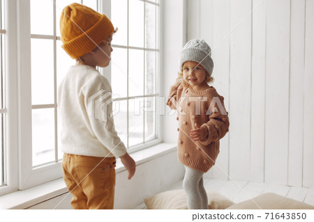 Cute children have fun in a studio Cute children have fun in a studio 71643850