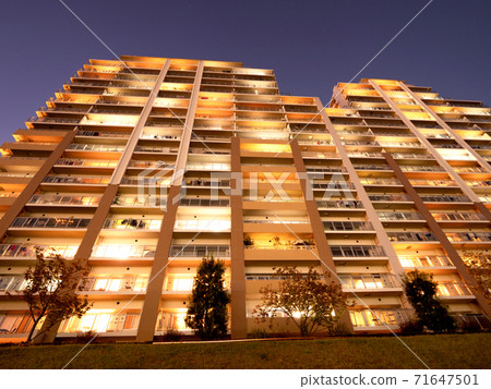 Large apartment at dusk Large apartment at dusk 71647501