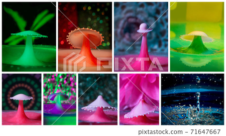 Collage Of Liquid Drop Art 71647667