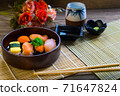 Sushi set served on wood table 71647824