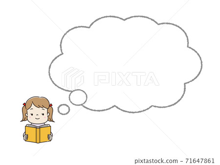 A balloon frame for a girl reading a book A balloon frame for a girl reading a book 71647861
