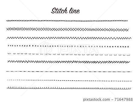 Cute stitch line material - Stock Illustration [71647988] - PIXTA