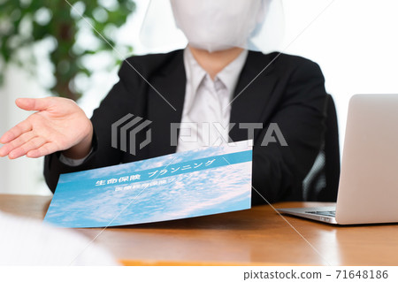 Business woman with face shield (no face) Business woman with face shield (no face) 71648186