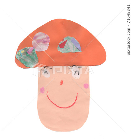Mushroom craft made by a child Mushroom craft made by a child 71648841