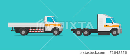 Small commercial vehicle, mini cargo truck or lorry freight vehicle flat cartoon illustration clipart isolated Small commercial vehicle, mini cargo truck or lorry freight vehicle flat cartoon illustration clipart isolated 71648856