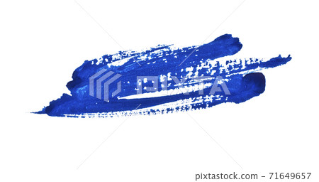 Blue paint stroke. A stroke of the brush across the paper with blue watercolor Blue paint stroke. A stroke of the brush across the paper with blue watercolor 71649657